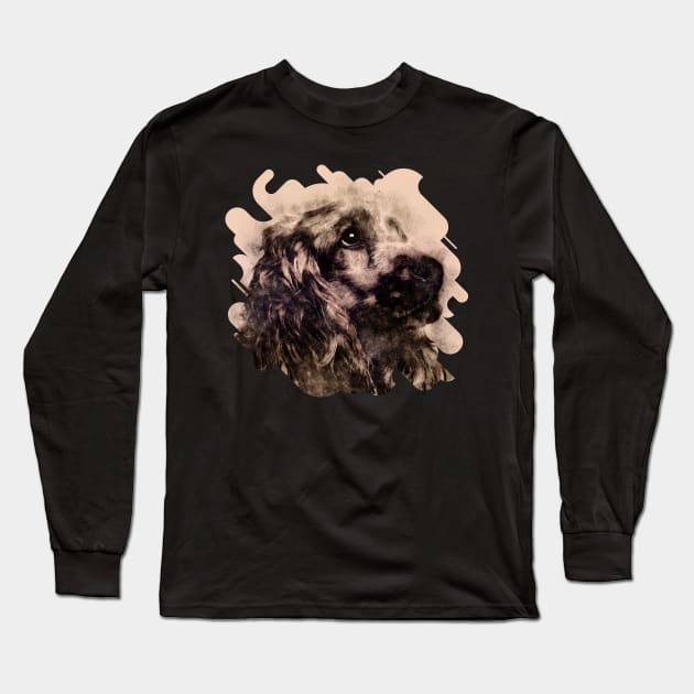 English Cocker Spaniel Sketch Long Sleeve T-Shirt by Nartissima